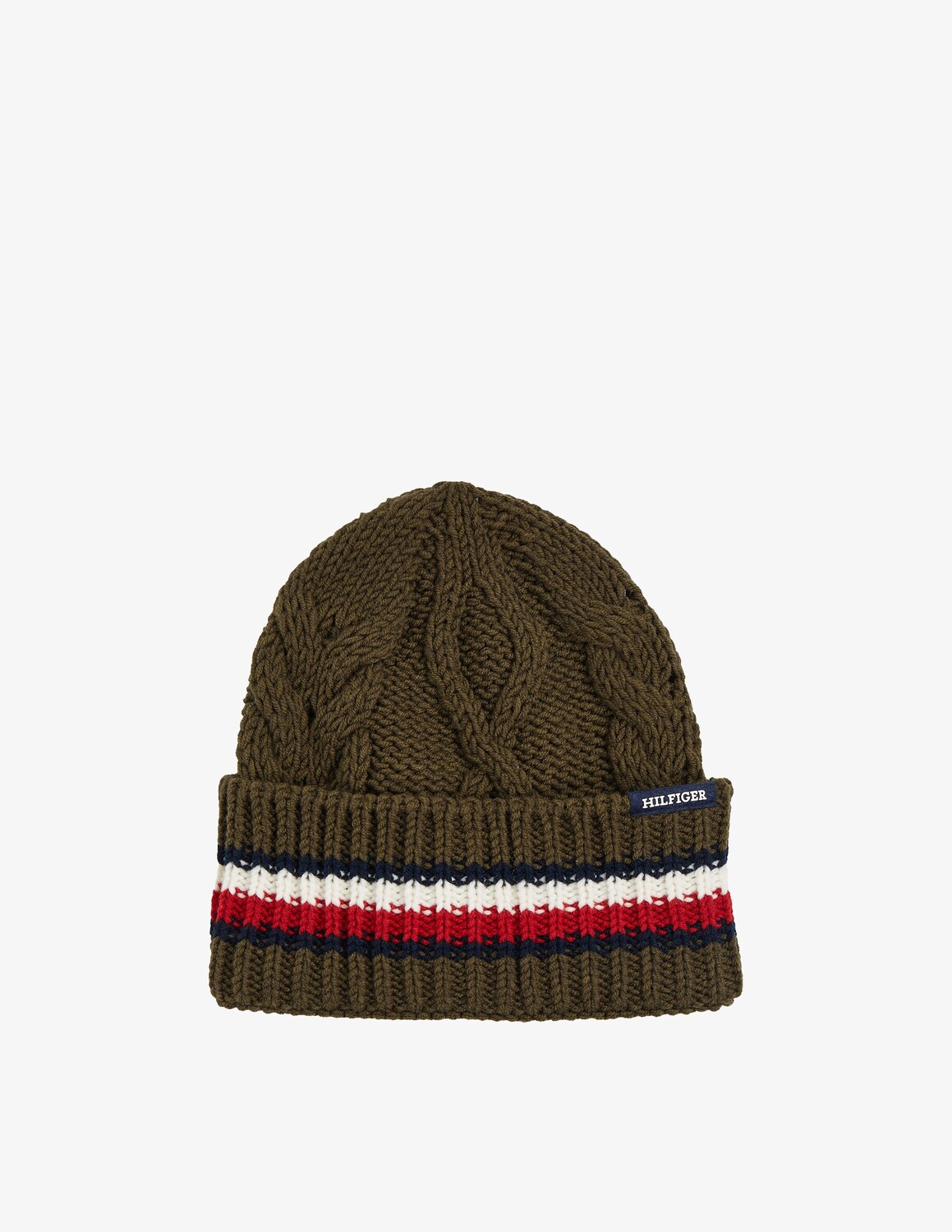 

Шапка крупной вязки монотипия Tommy Hilfiger, оливковый