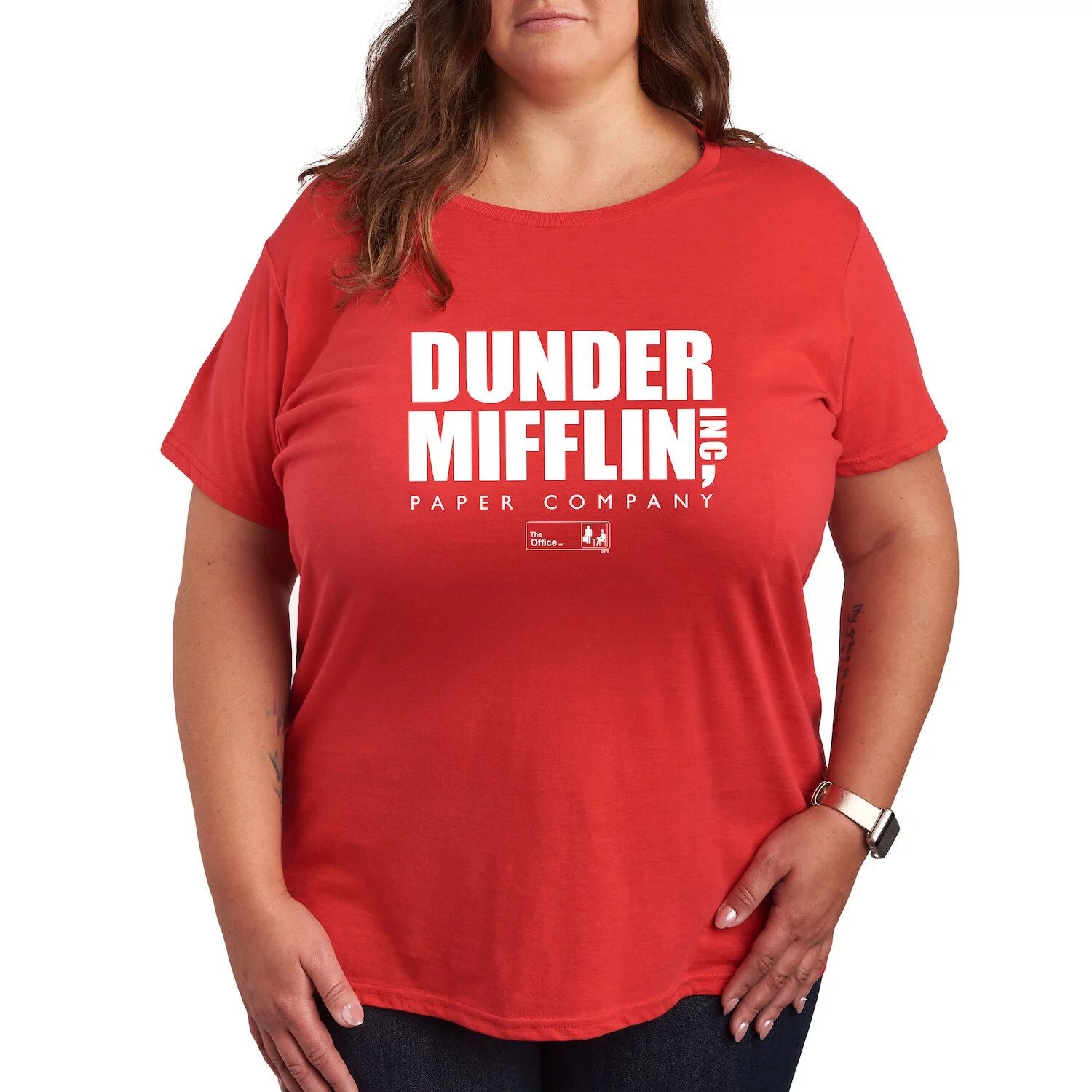 

Детская футболка больших размеров The Office с логотипом Dunder Mifflin Licensed Character, красный