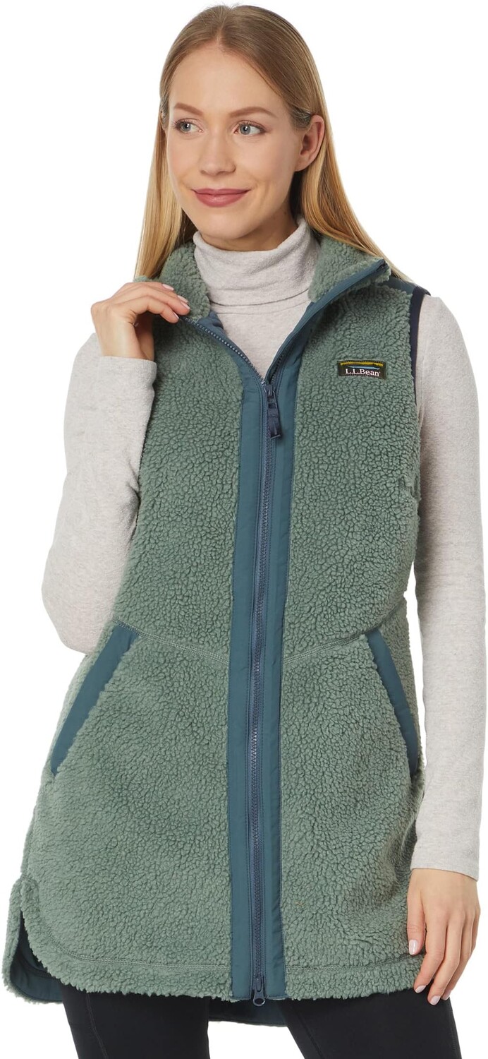 

Длинный флисовый жилет Bean's из шерпы L.L.Bean, цвет Sea Green