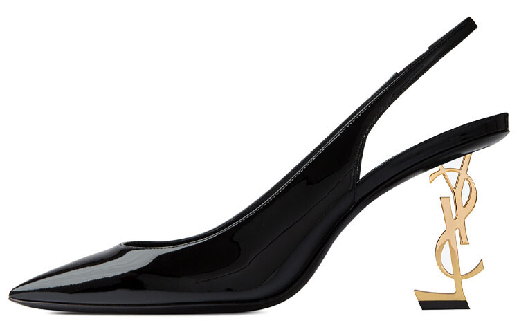 

SAINT LAURENT Wmns Opyum Туфли на высоком каблуке, черный/золотой