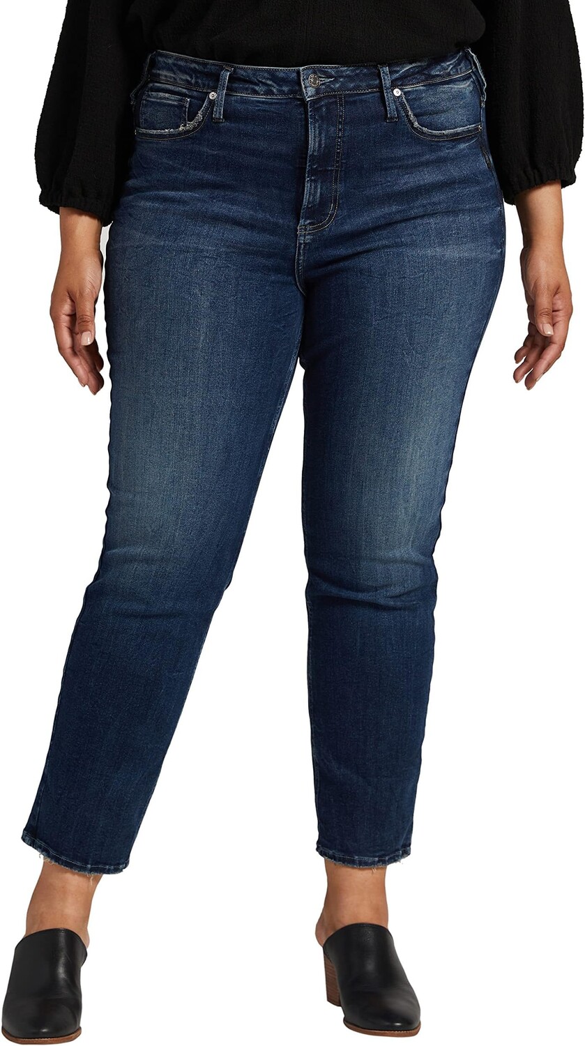 

Джинсы Plus Size Infinite Fit High-Rise Straight Leg Jeans W88410INF339 Silver Jeans Co., цвет Medium Indigo Wash