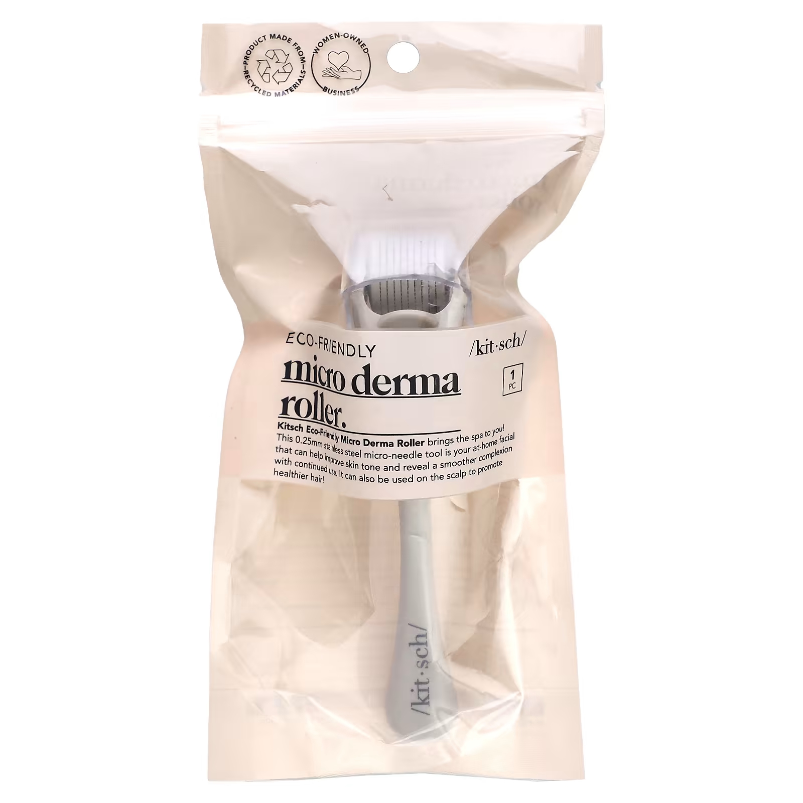 Kitsch Micro Derma Roller теплый серый, 1 упаковка экологичный зажим для когтей открытой формы kitsch jumbo kitsch