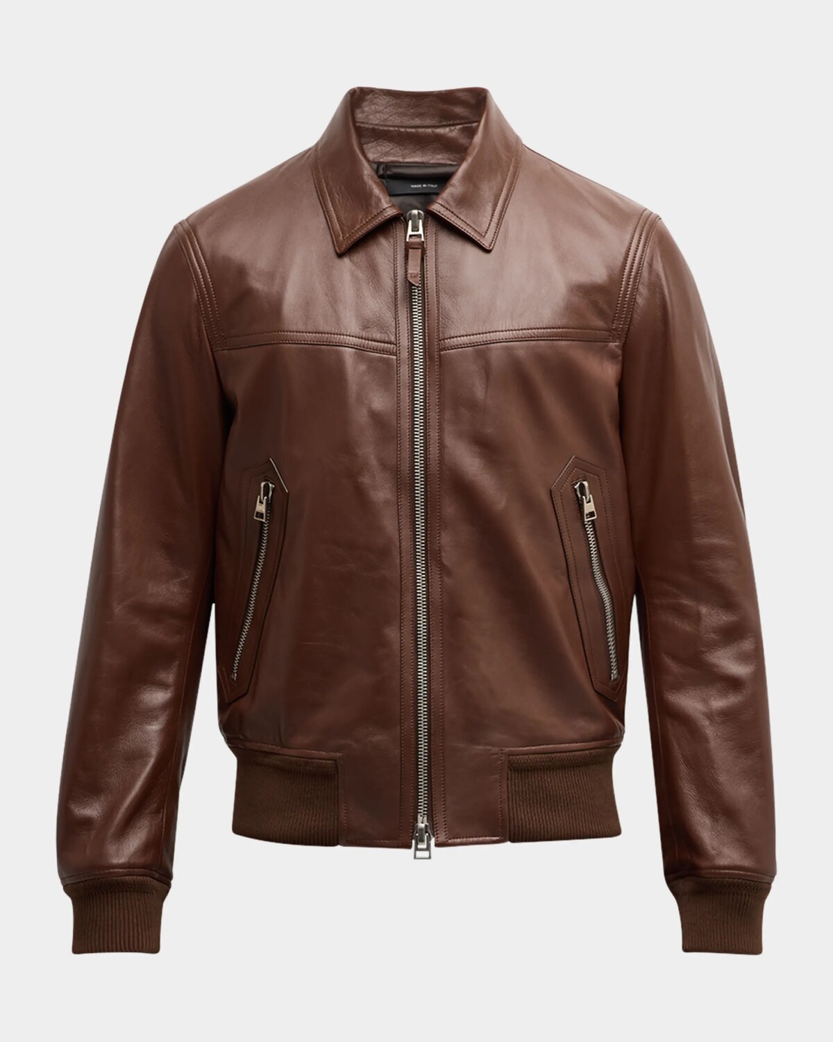 

Мужская кожаная куртка напа Tom Ford, цвет Open Brown
