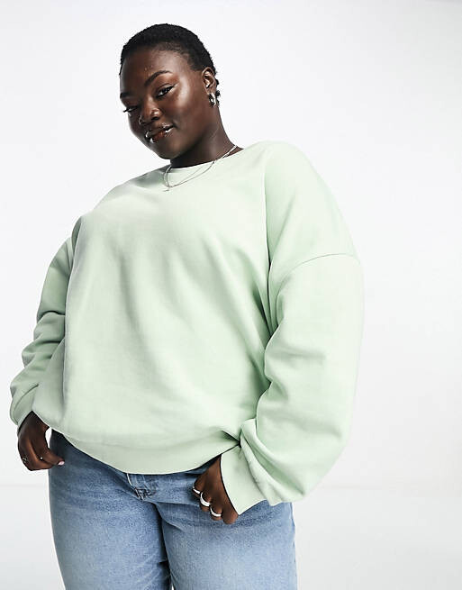 

Объемный свитшот цвета морской волны ASOS DESIGN Curve