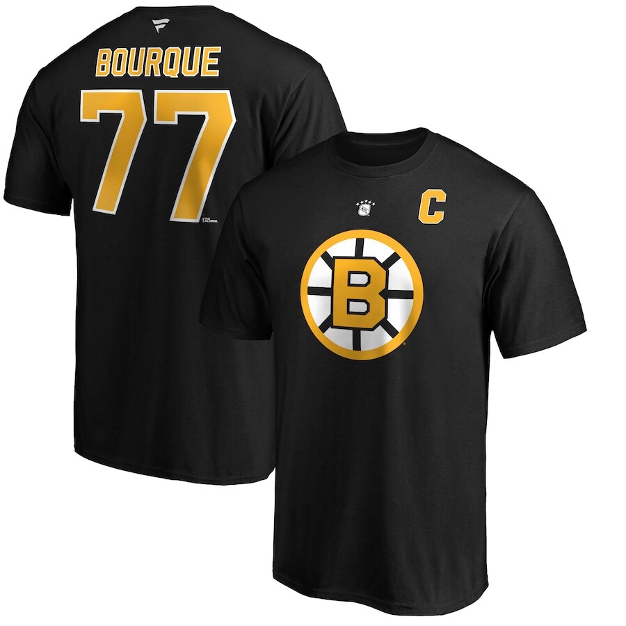 

Футболка с именем и номером Fanatics Branded Boston Bruins, черный