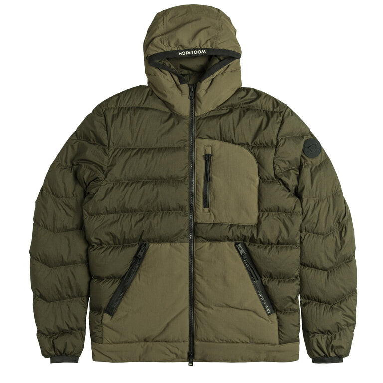 

Пуховик Lobster Crinkle Down Hybrid Woolrich, зеленый