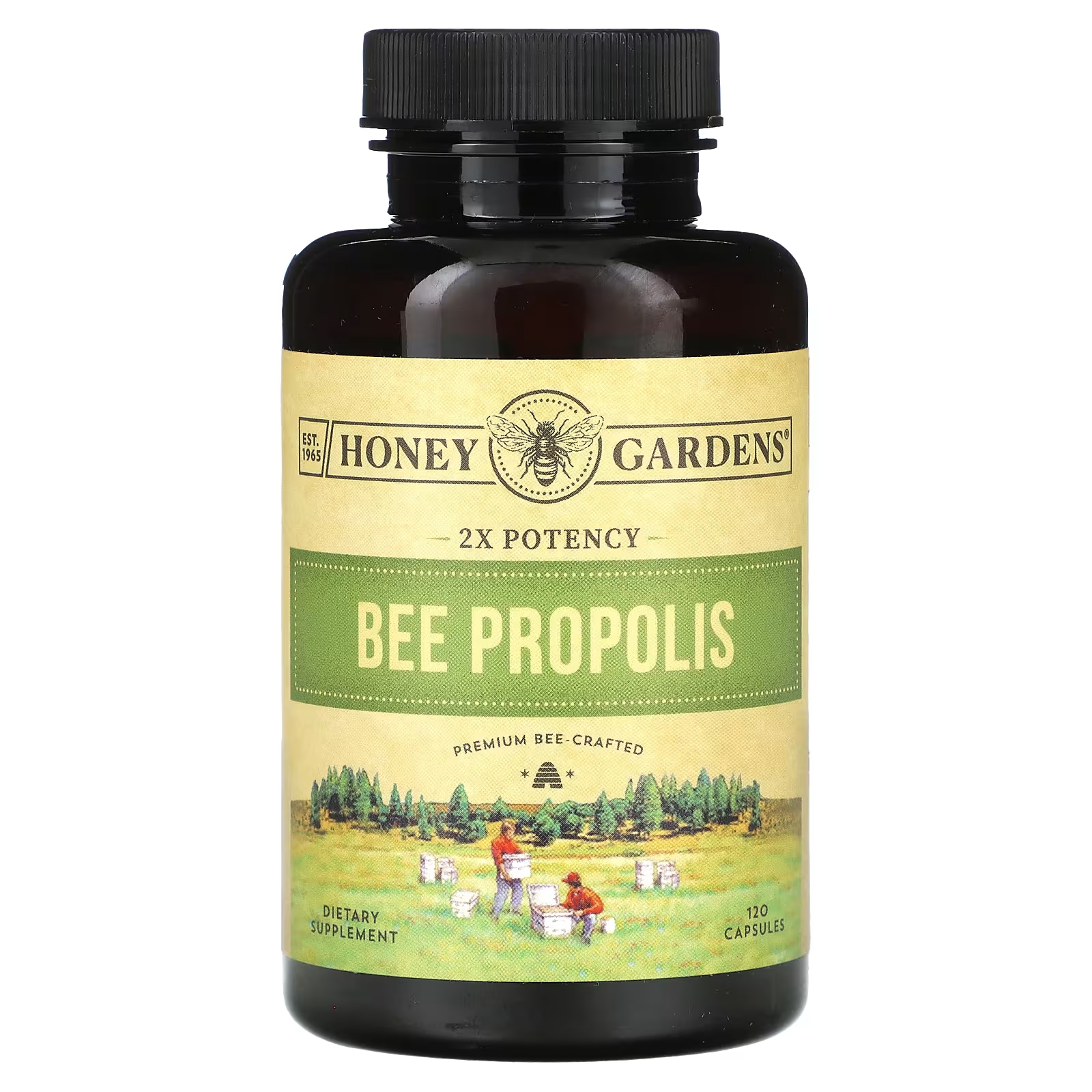 Пчелиный прополис Honey Gardens 2X Potency, 120 капсул
