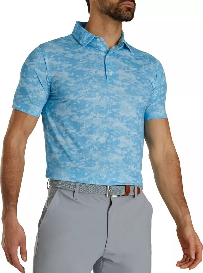 

Мужская футболка-поло для гольфа FootJoy Cloud Camo Lisle, синий