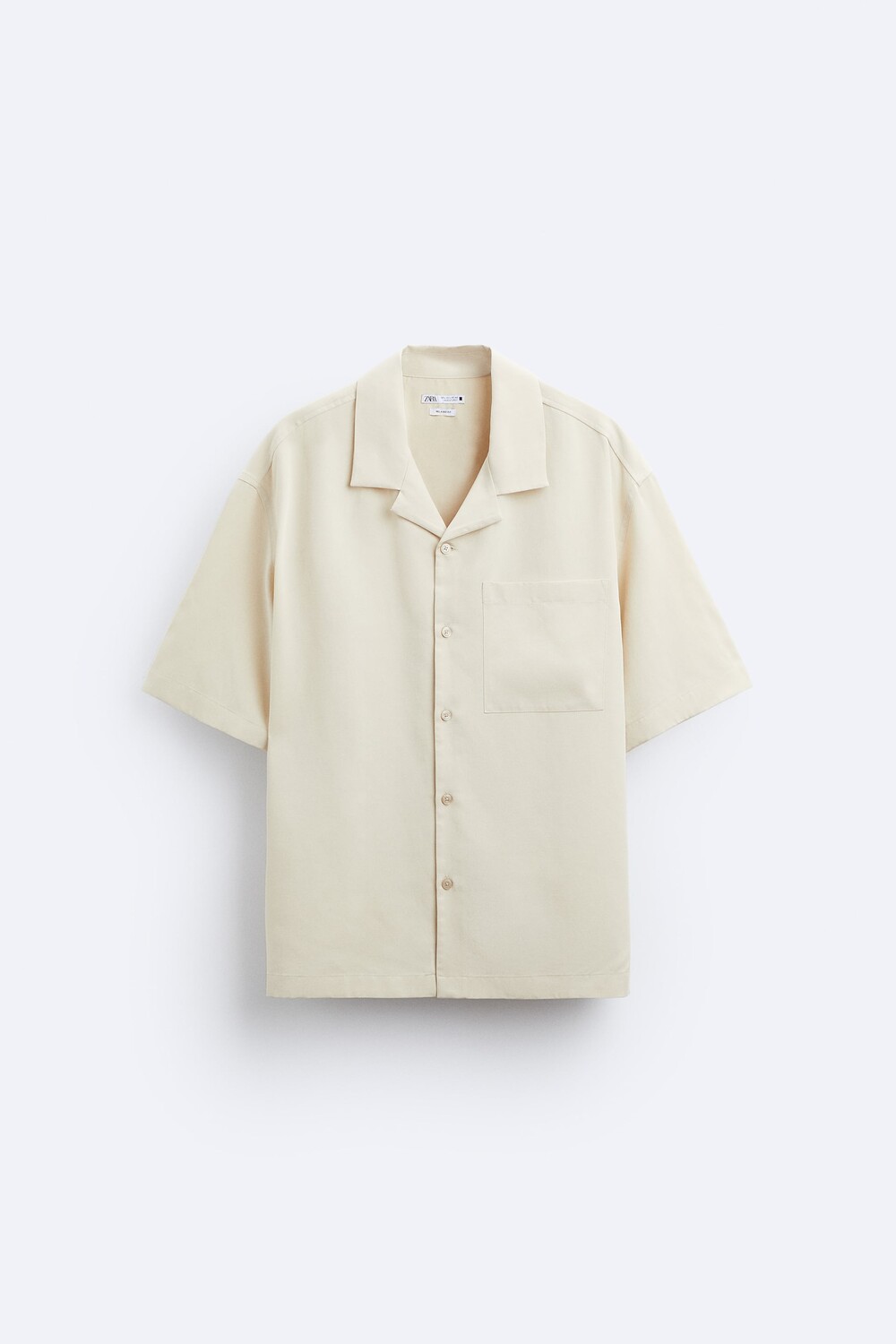 

Рубашка из лиоселла и хлопка Zara, песок