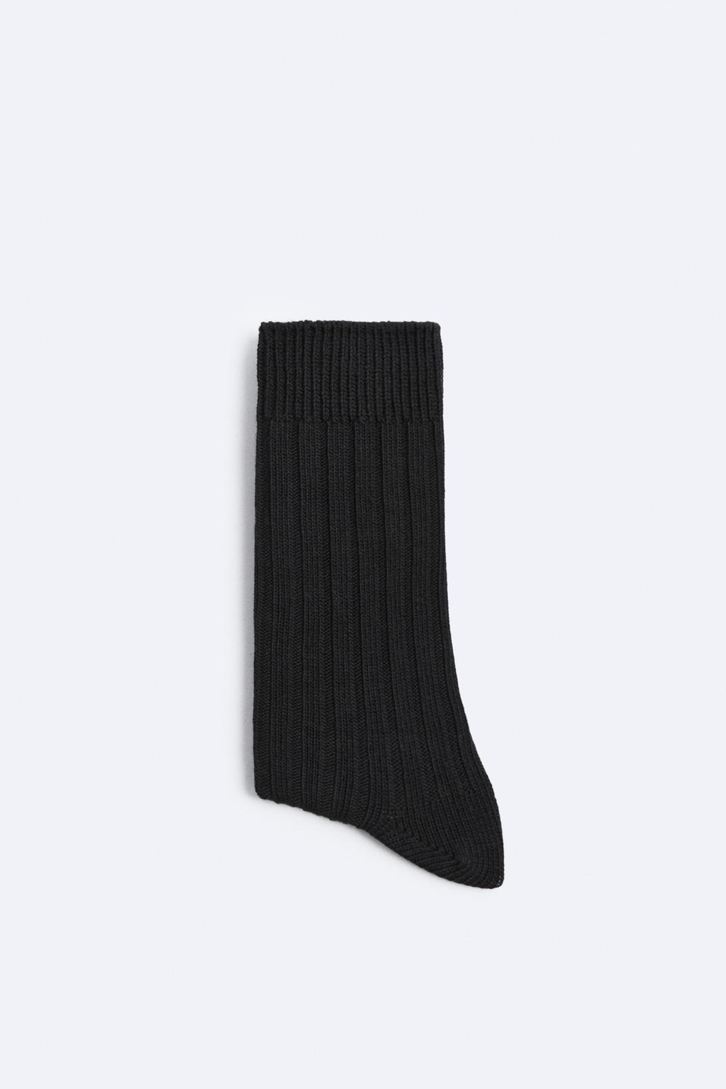 Носки в ребрику ZARA, черный носки в ребрику zara серый