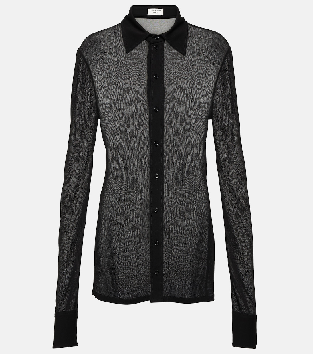 Рубашка из крепового джерси Saint Laurent, черный