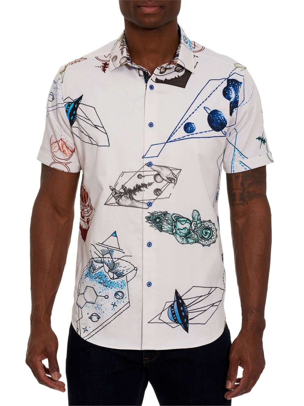 

Эластичная рубашка на пуговицах Black Hole Robert Graham, белый