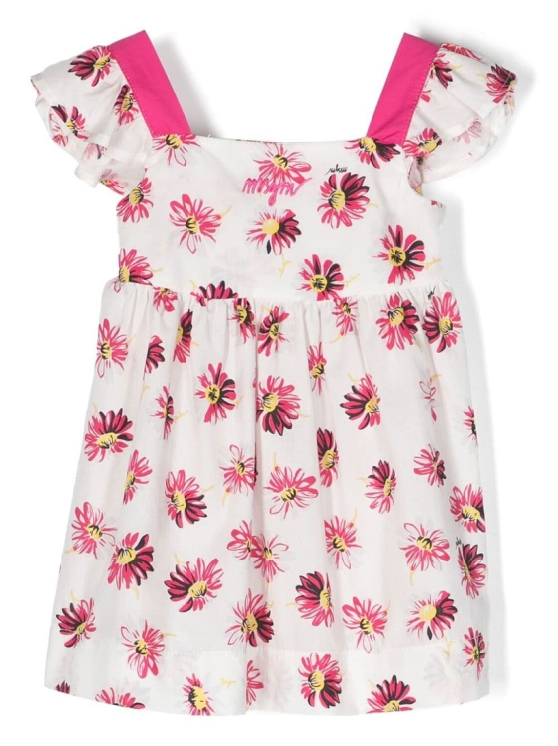 

MSGM Kids платье с вышитым логотипом, белый