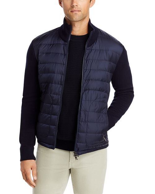 

Стеганый кардиган с воротником-стойкой Moncler, цвет Blue