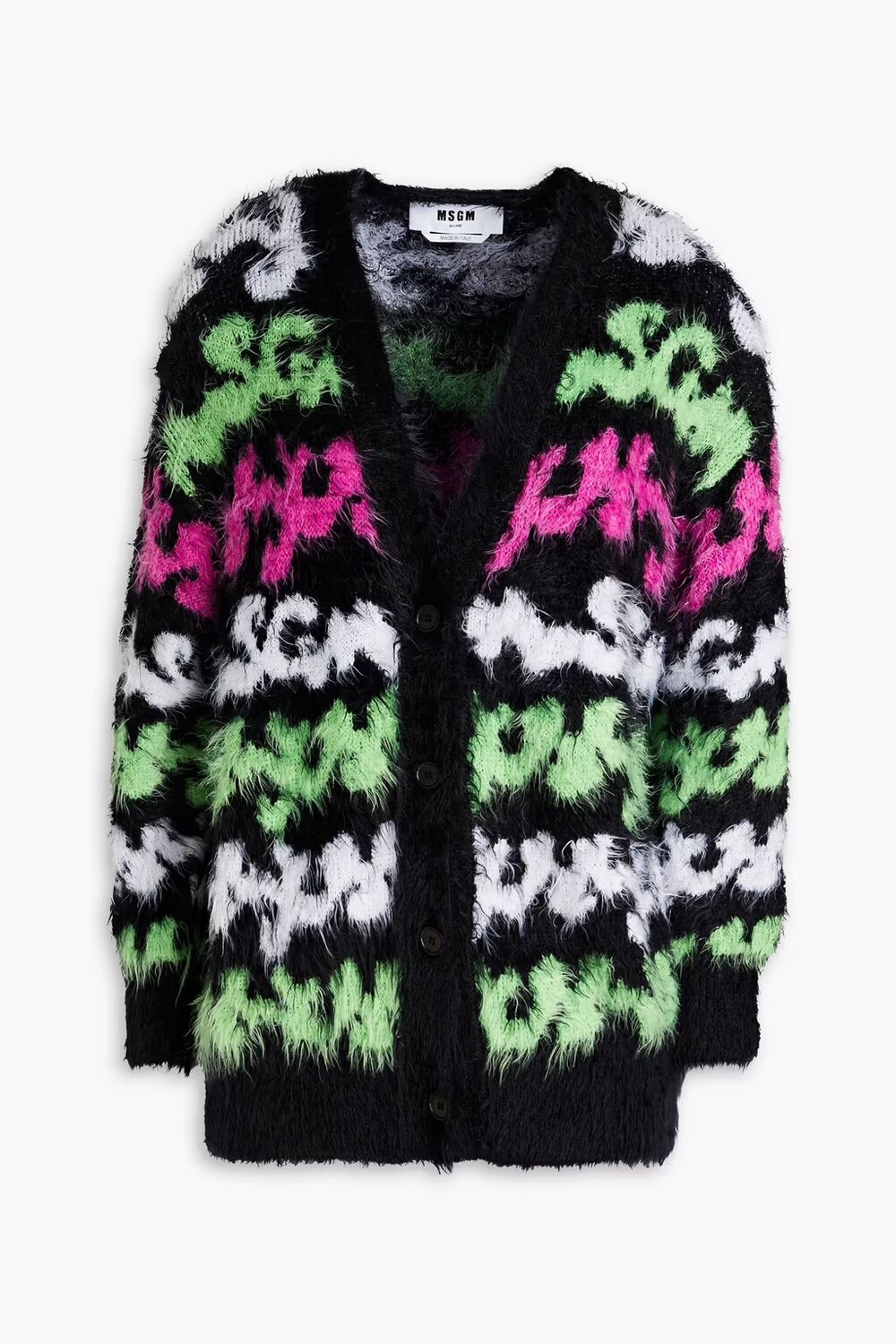 

Кардиган вязки интарсия с начесом Msgm, черный