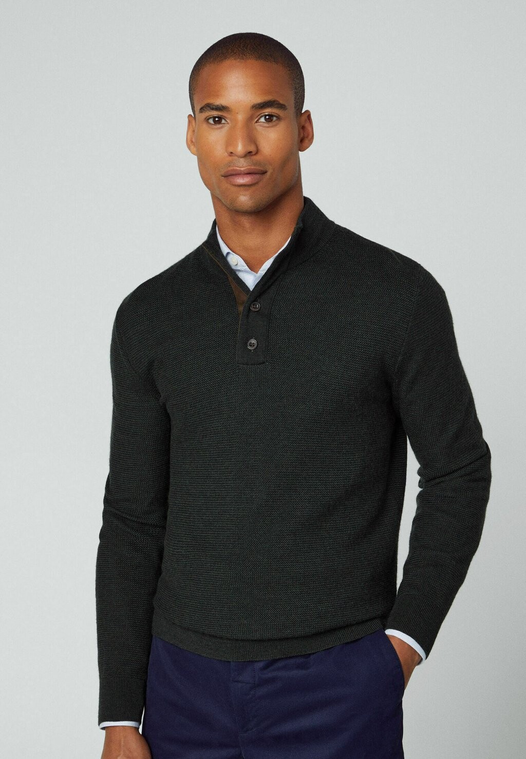 

Свитер Micro Weave Stitch Hb Hackett London, цвет deep forest