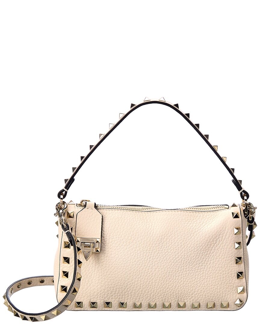 

Маленькая сумка через плечо Valentino Rockstud из зернистой кожи, белый