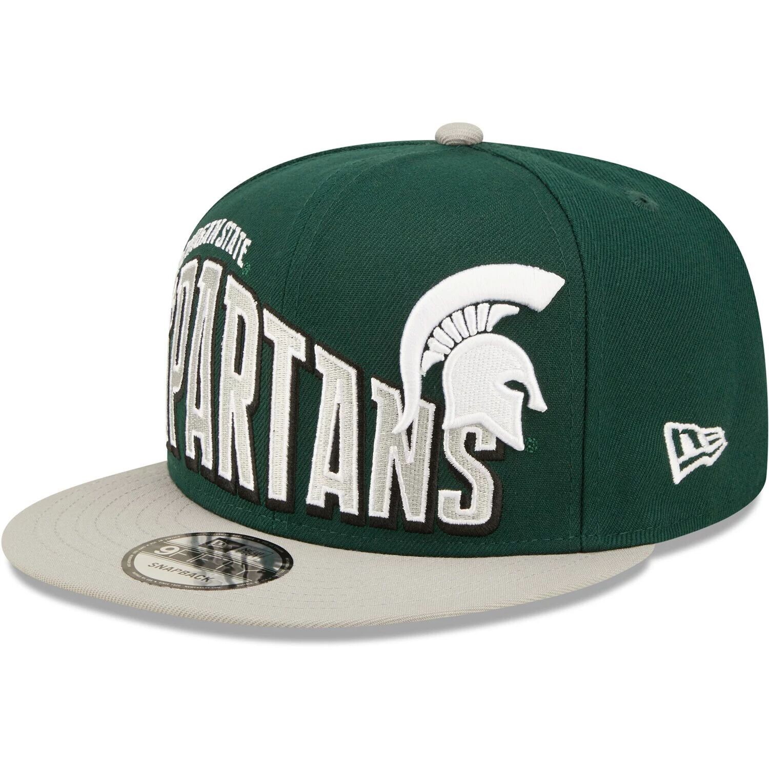 

Мужская двухцветная винтажная шляпа Snapback New Era Green Michigan State Spartans 9FIFTY