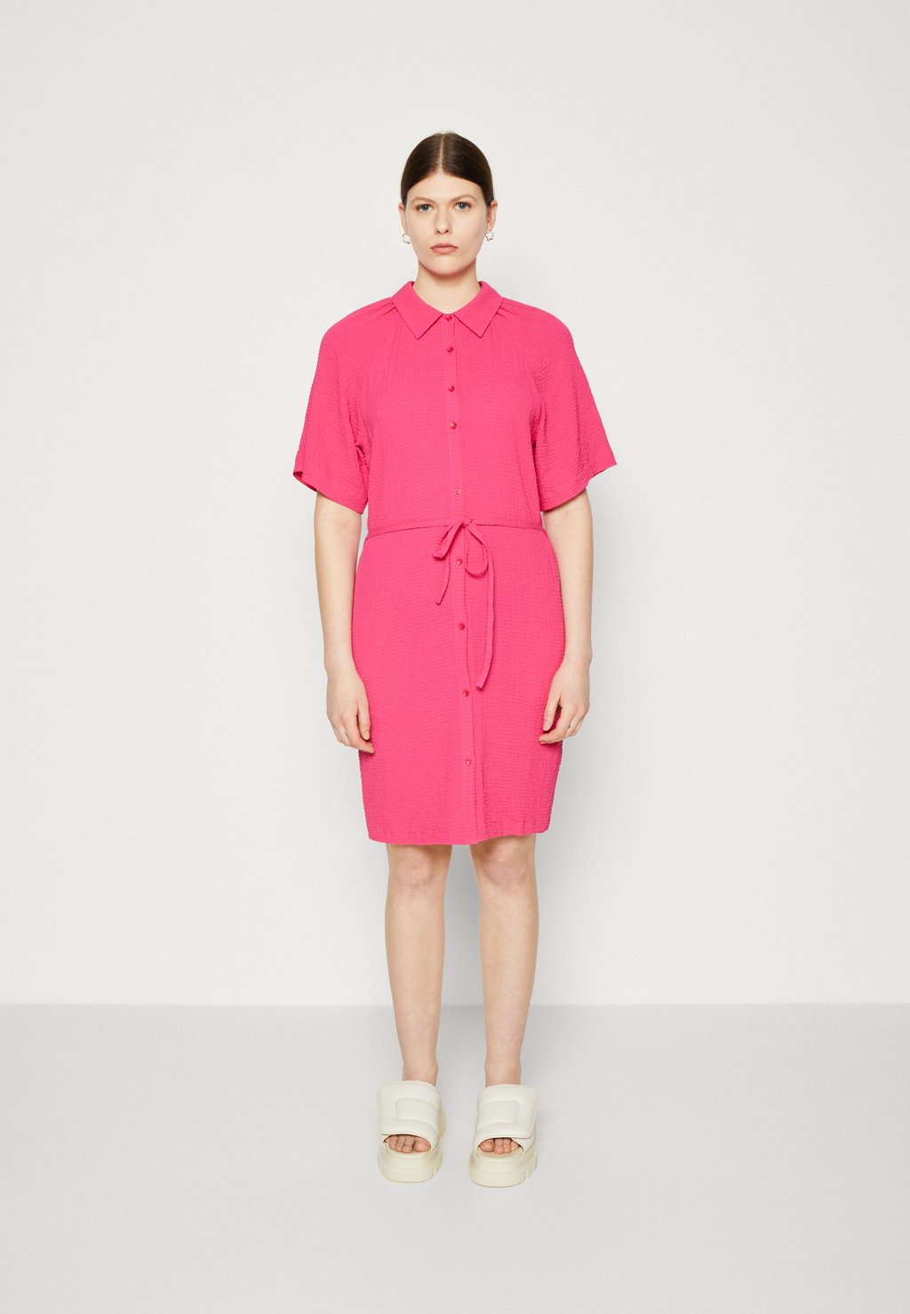 Платье-рубашка Another-Label, ярко-розовый