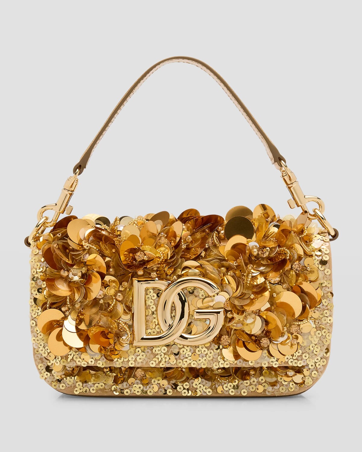 

Сумка на плечо с логотипом DG и пайетками Dolce&Gabbana, цвет Oro