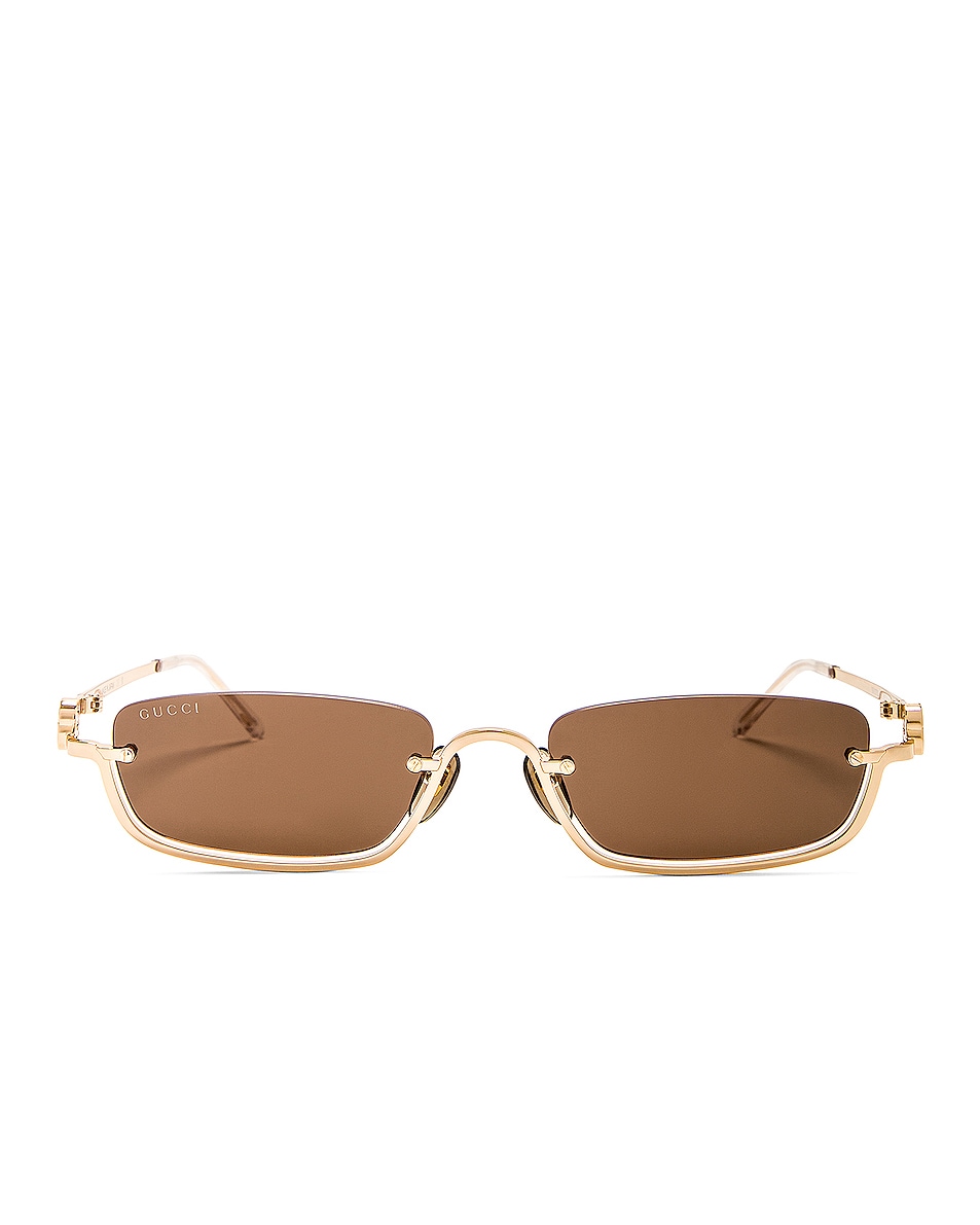 Солнцезащитные очки Gucci Rectangular, золотой солнцезащитные очки zara rectangular белый
