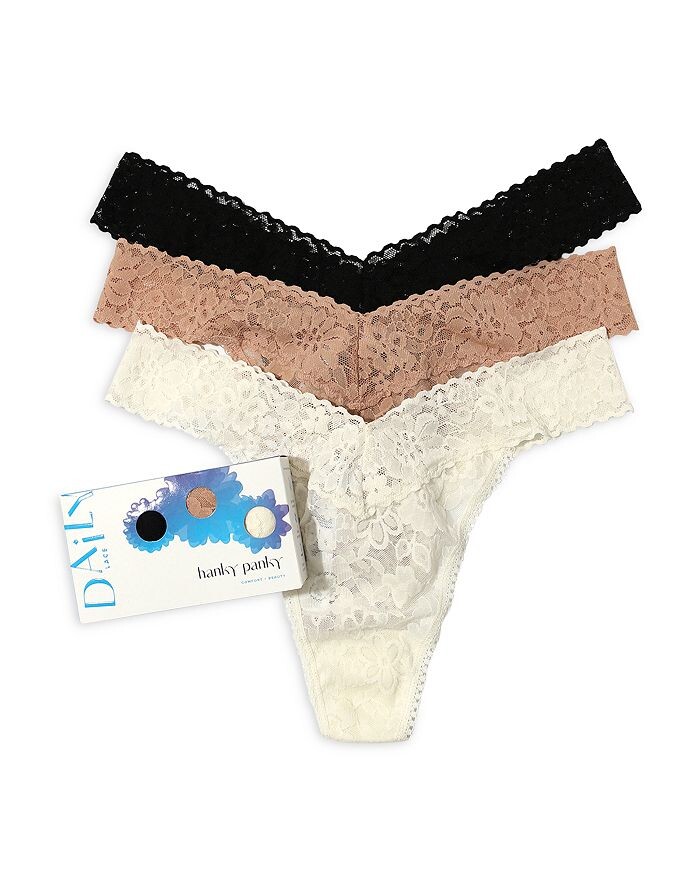 

Ежедневные кружевные стринги с оригинальной посадкой, набор из 3 шт. Hanky Panky
