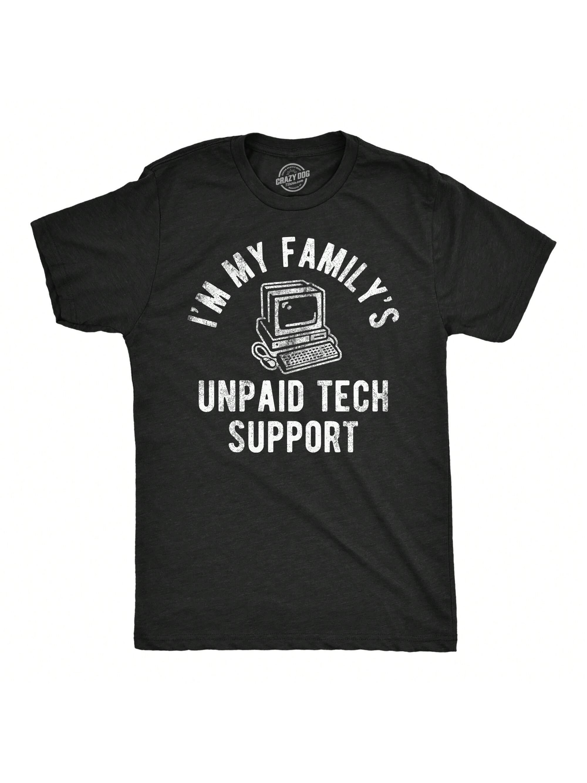Мужская забавная футболка Im My Familys, хизер блэк - неоплачиваемая техническая поддержка