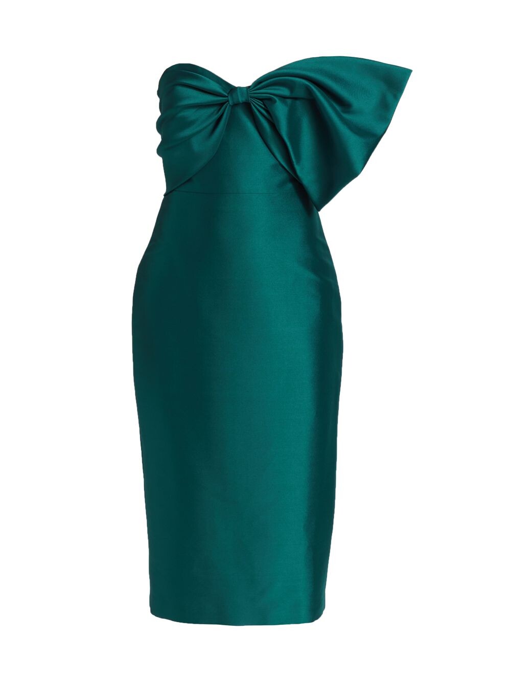 

Атласное платье миди с бантом Mikado Badgley Mischka