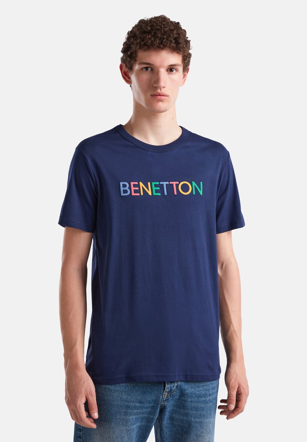 

Футболка с принтом WITH LOGO United Colors of Benetton, синий