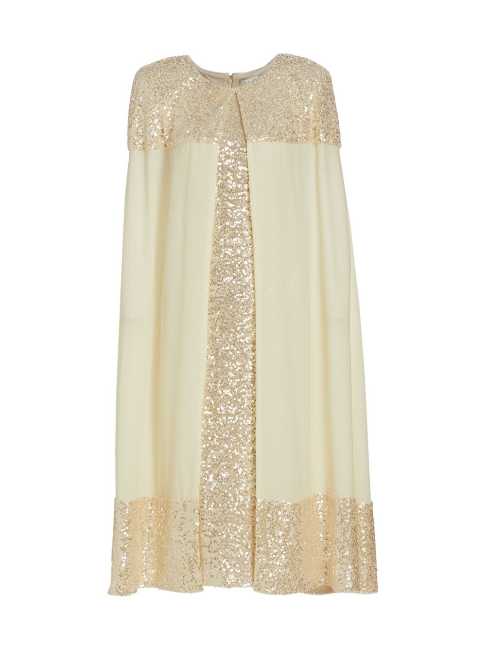 

Платье-накидка с пайетками и жоржетом Badgley Mischka, слоновая кость, Бежевый