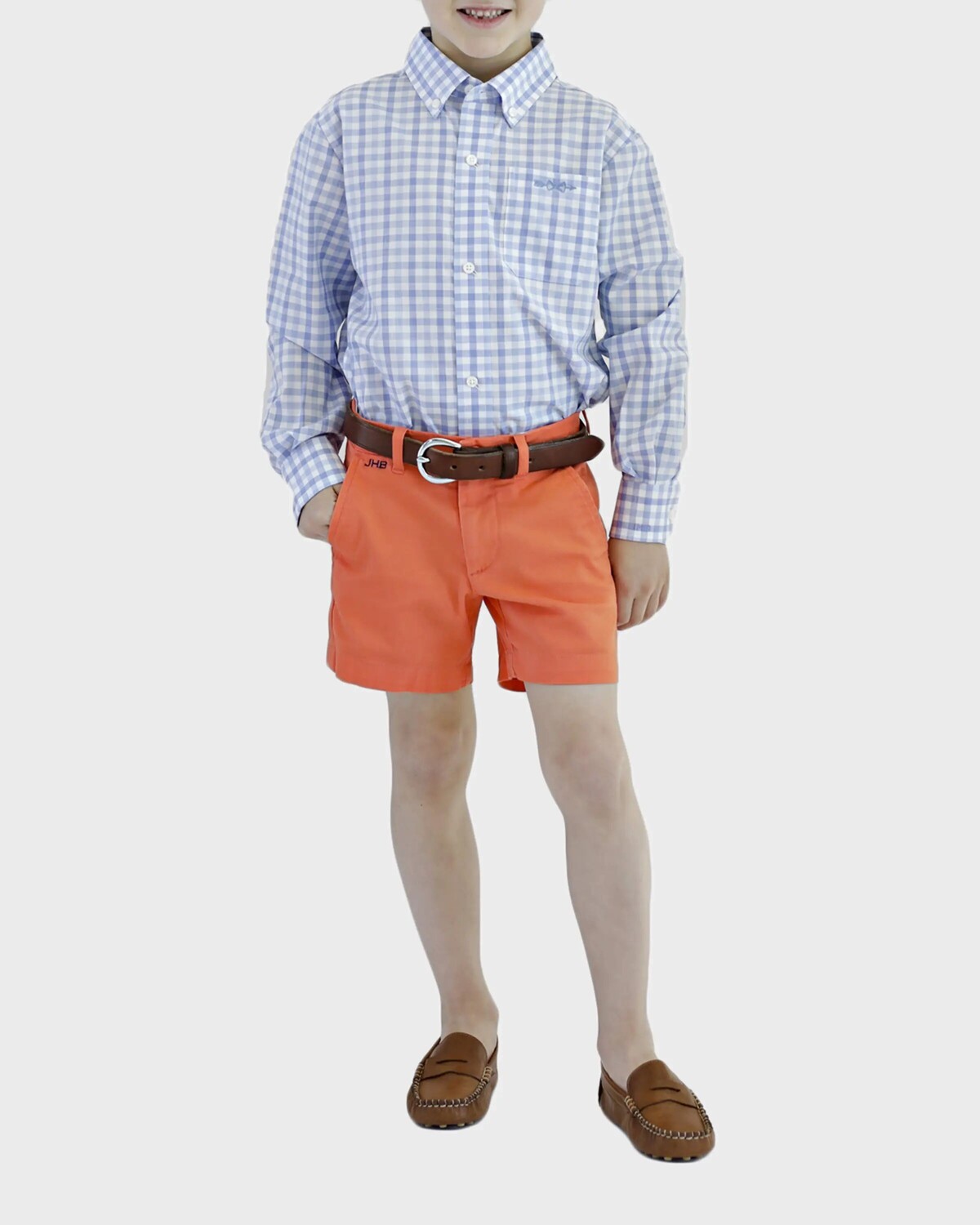 

Рубашка на пуговицах Bowen Arrow — вариант с монограммой, размер 4/5–18 Brown Bowen and Company, цвет Blue Plaid