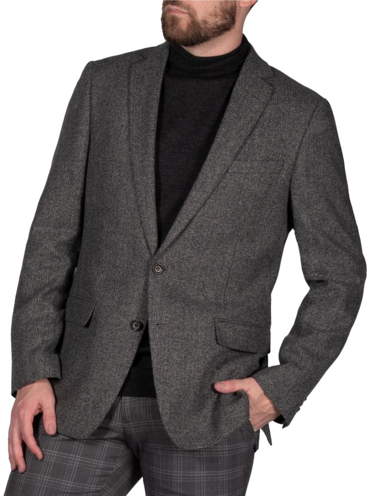 Фактурный пиджак приталенного кроя Original Penguin, серый