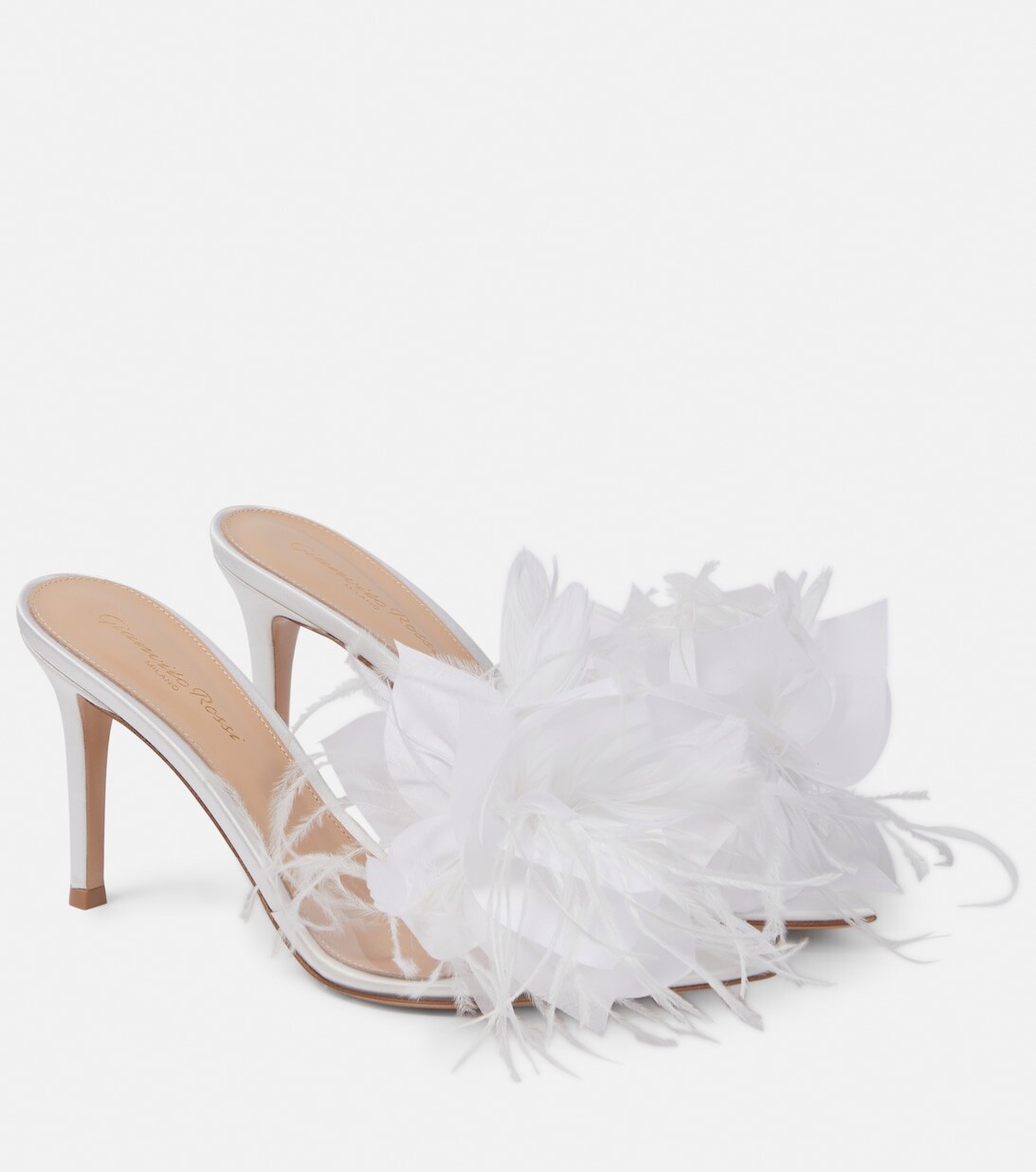 

Декорированные мюли Elle 85 из ПВХ Gianvito Rossi, белый