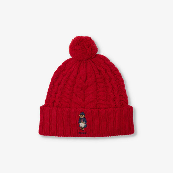 

Шапка-Бини из шерстяной смеси с вышитым логотипом Polo Ralph Lauren, красный