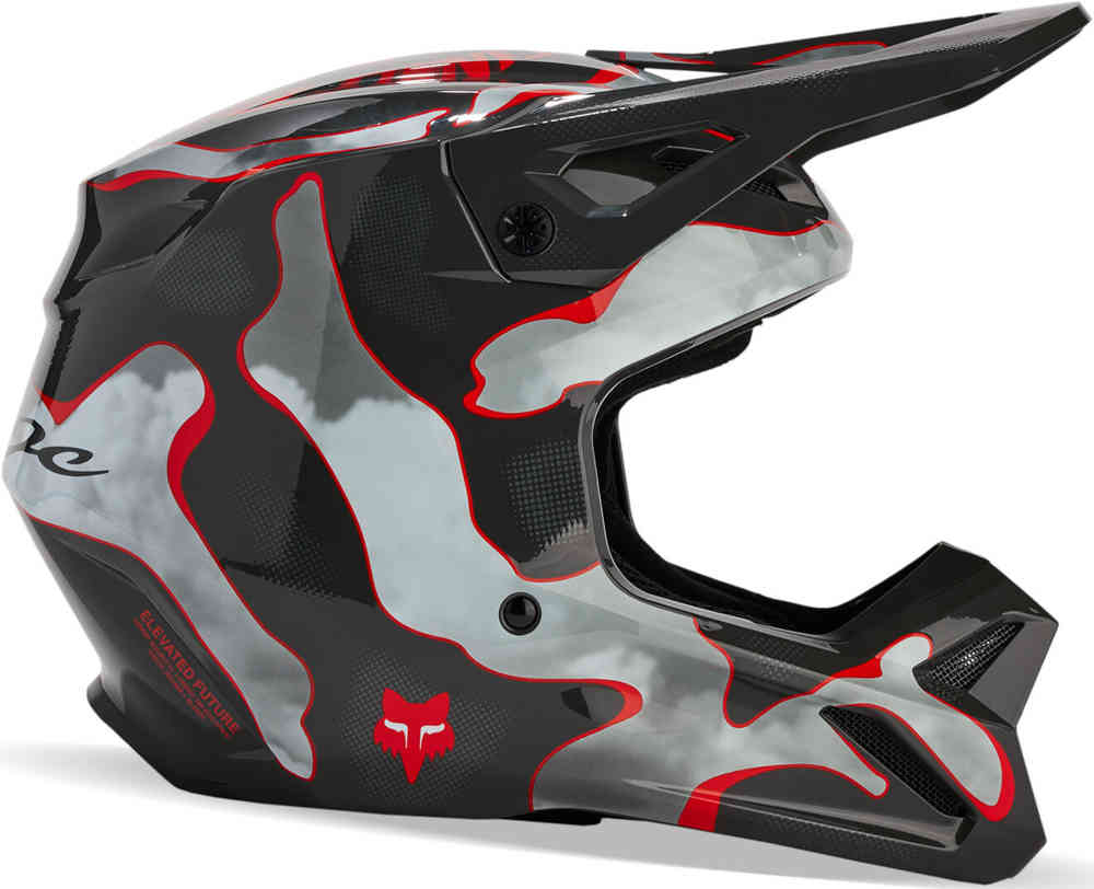 цена Молодежный шлем для мотокросса V1 Atlas MIPS FOX, черный/серый/красный