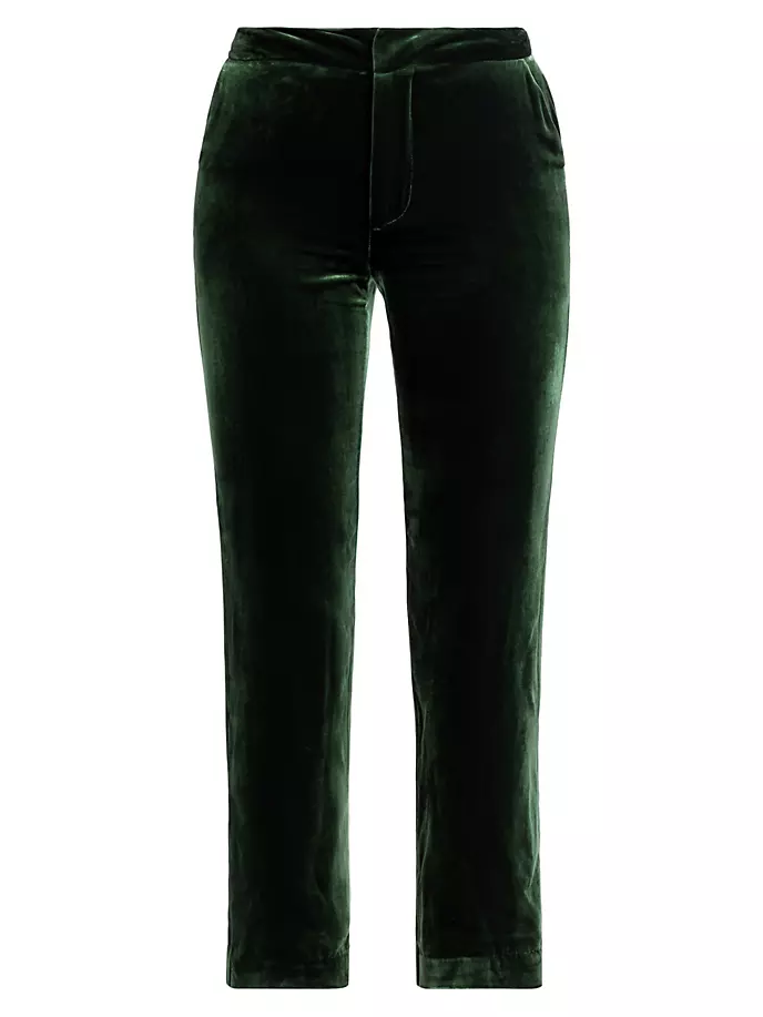 Бархатные укороченные брюки Rebel L'Agence, цвет forest green