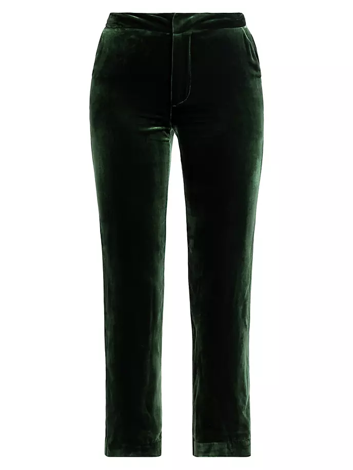

Бархатные укороченные брюки Rebel L'Agence, цвет forest green