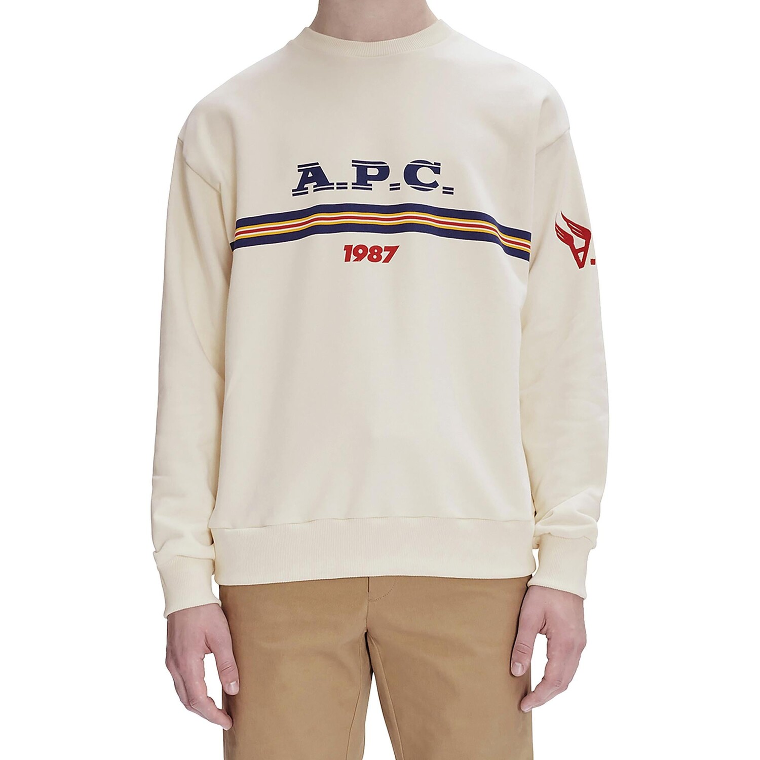 

Мужская толстовка с круглым вырезом с принтом Sweat Adam APC, слоновая кость