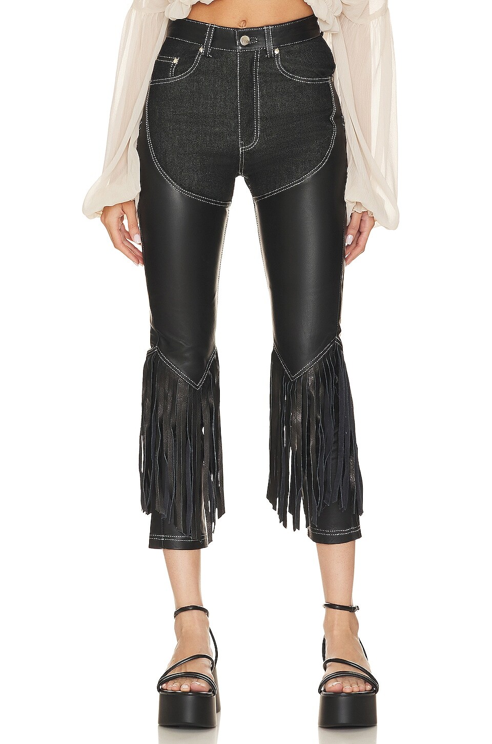 

Брюки Understated Leather Cowboy Chaps, черный