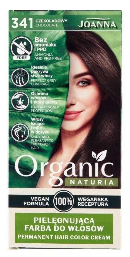Joanna Naturia Organic Vegan Czekoladowy 341 краска для волос, 1 шт. joanna краска для волос joanna organic naturia тон 342 кофейный