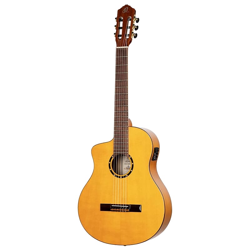 Акустическая гитара Ortega Family Series Pro Left-Handed Solid Top Acoustic-Electric Flamenco Guitar w/ Bag