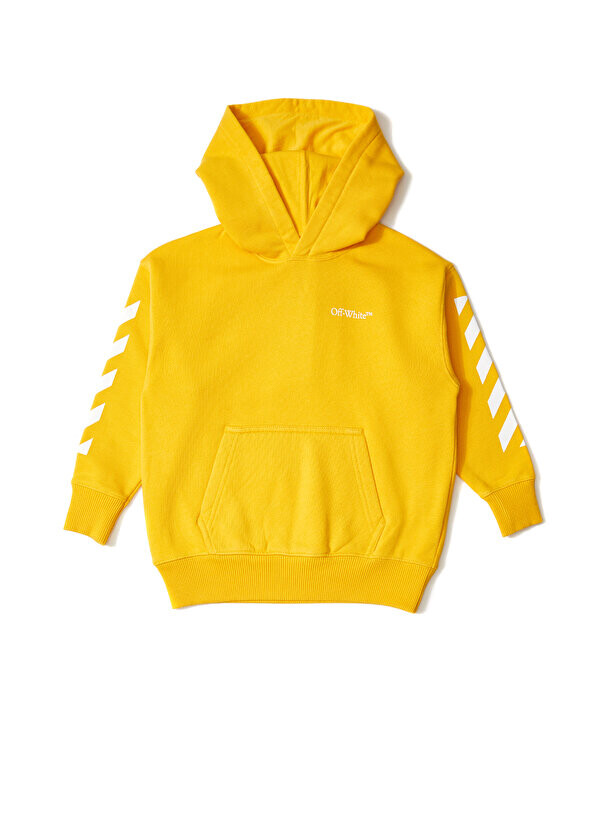 

Желто-белая толстовка с капюшоном и логотипом для мальчика Off-White, Белый