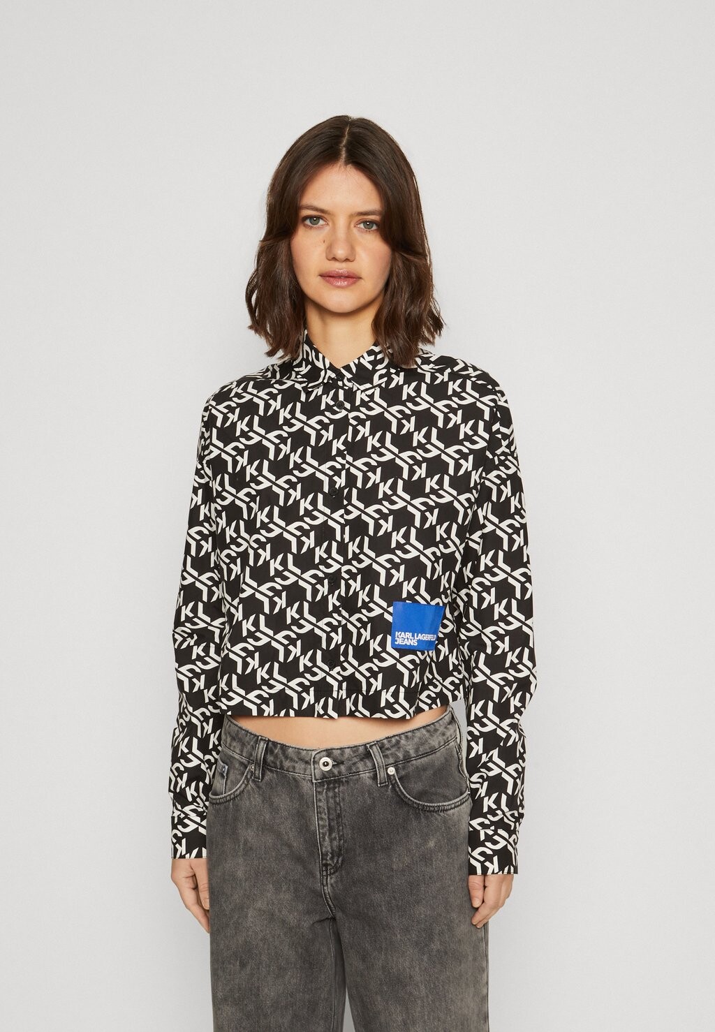 

Рубашка Karl Lagerfeld Jeans РУБАШКА MONOGRAM BOXY, цвет black/white