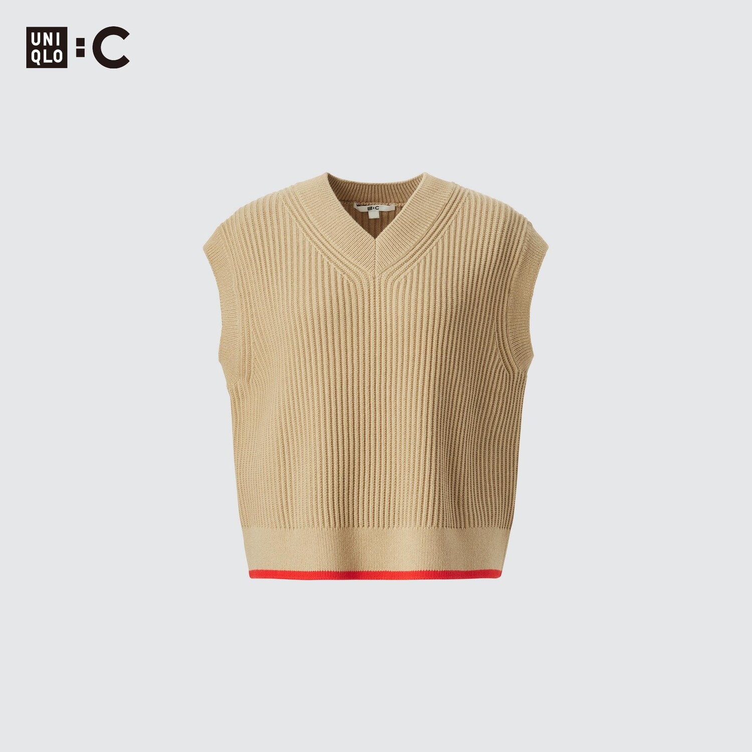 

Жилет Uniqlo женский с v-образным вырезом, бежевый