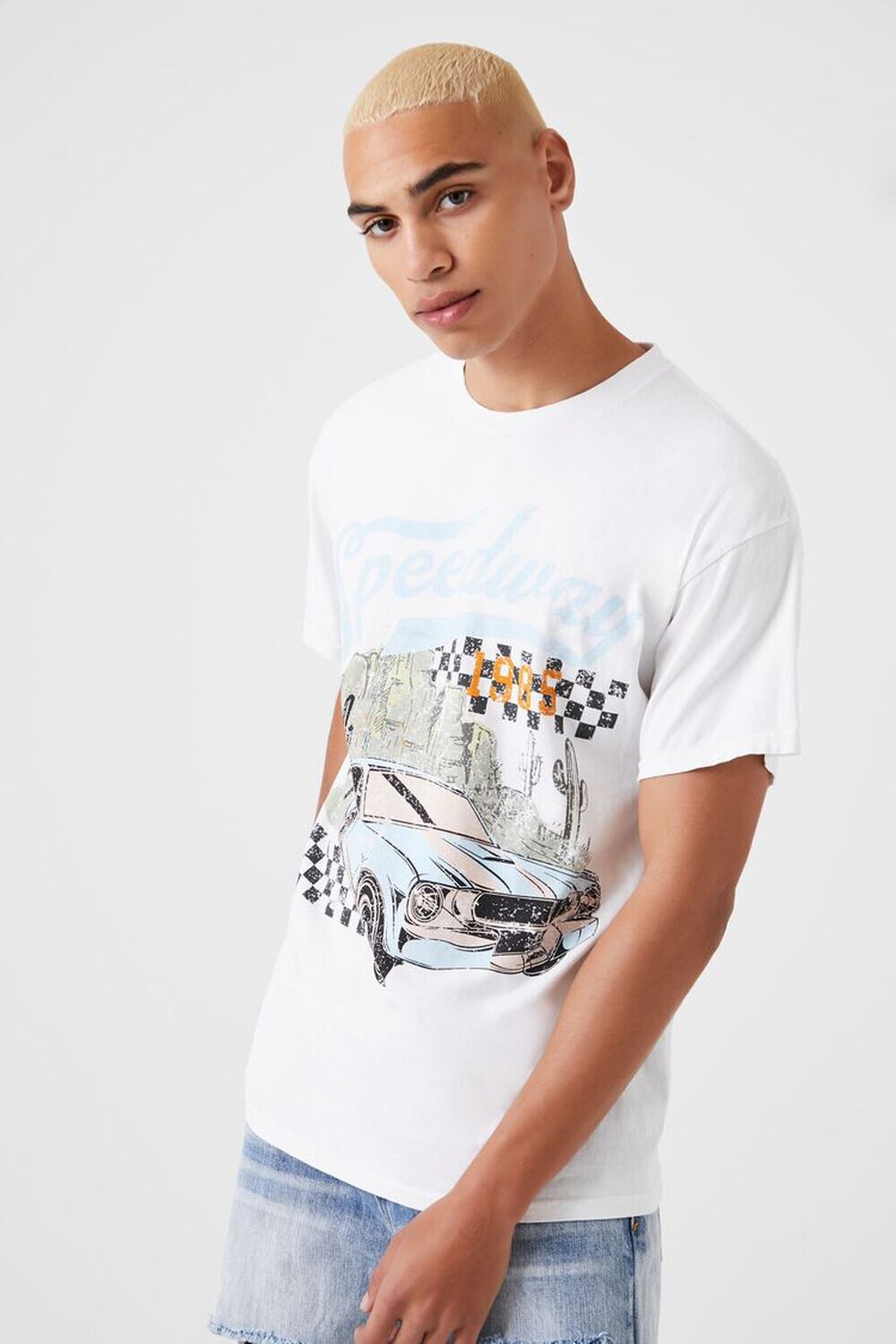 

Футболка с графическим рисунком Speedway Forever 21, белый