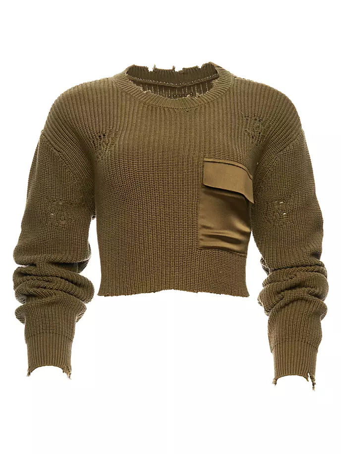 Укороченный свитер средней длины Devin Ser.O.Ya, цвет fort green