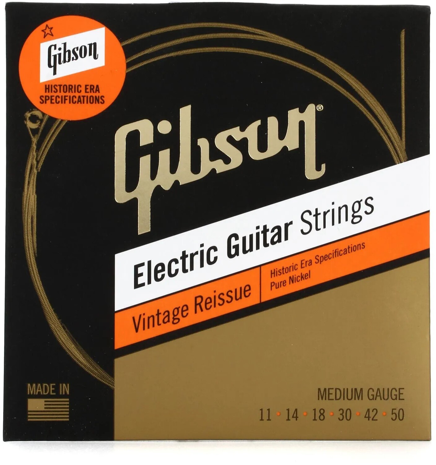 

Аксессуары Gibson SEG-HVR11 Vintage Reissue Струны для электрогитары — .011-.050, средний размер