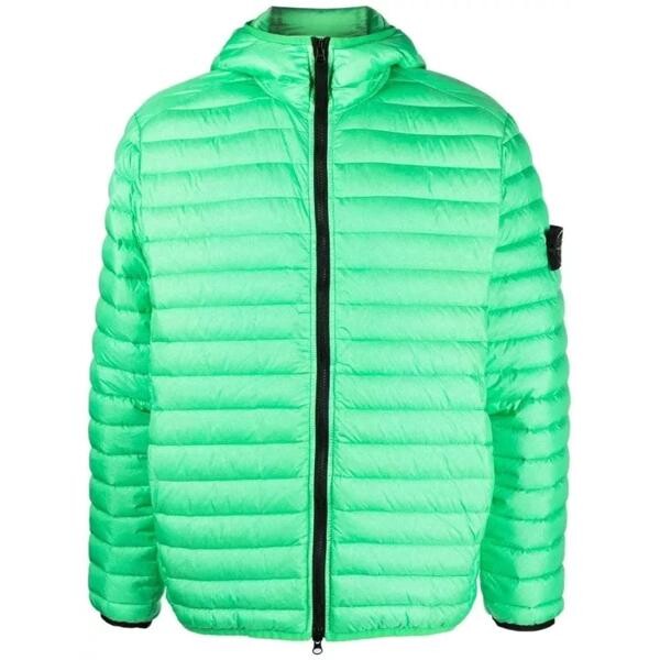 

Куртка panelled down hooded jacket Stone Island, зеленый