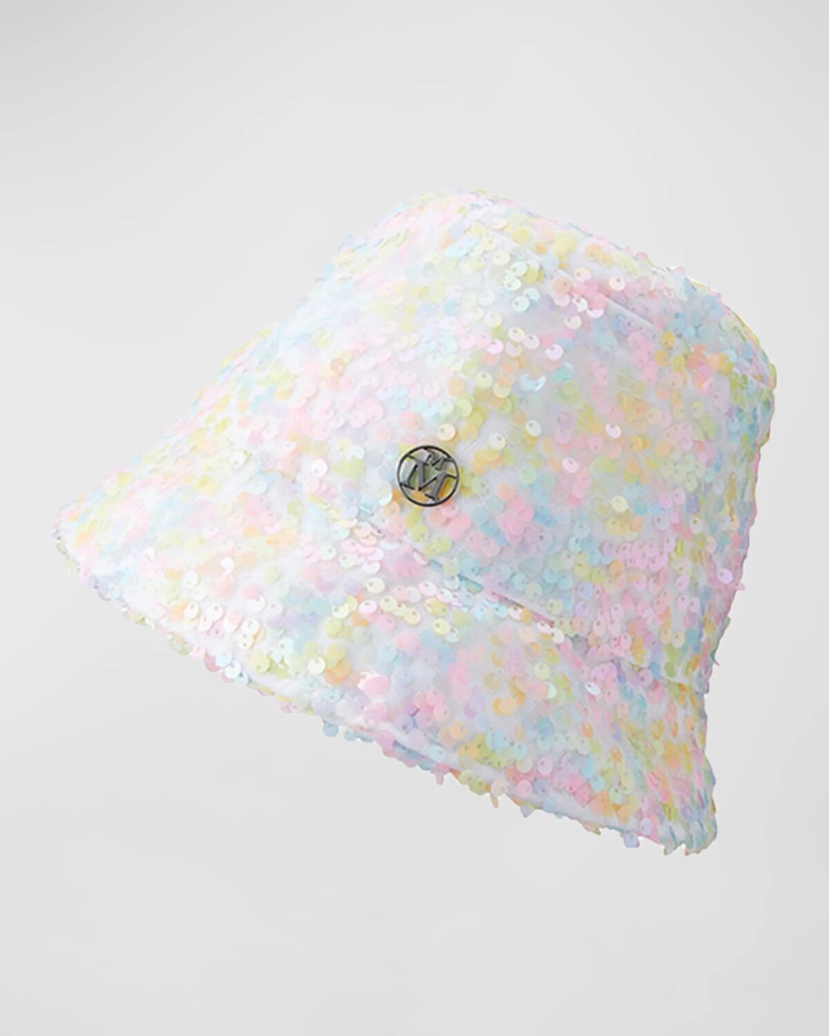 

Панама с пастельными пайетками Maison Michel, цвет Baby Pink