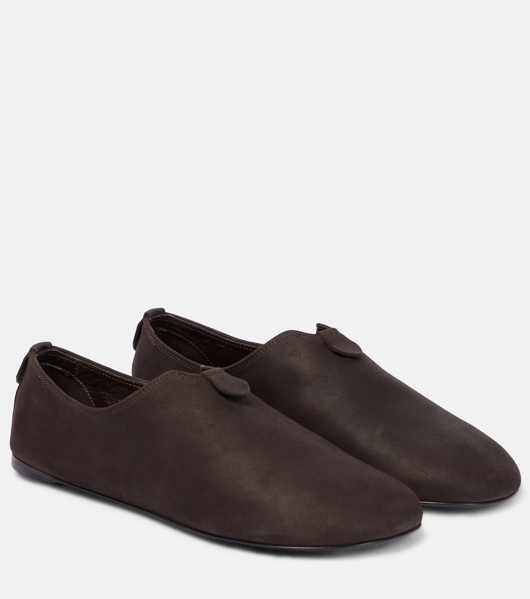 

Пышные мокасины с кожаной отделкой Loro Piana, коричневый